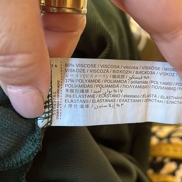 Mango Green Ribbed Fitted MIDI Dress Sz 8 - Picture 6 of 6